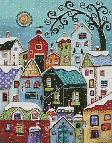 Winter City by Artecy printed cross stitch chart
